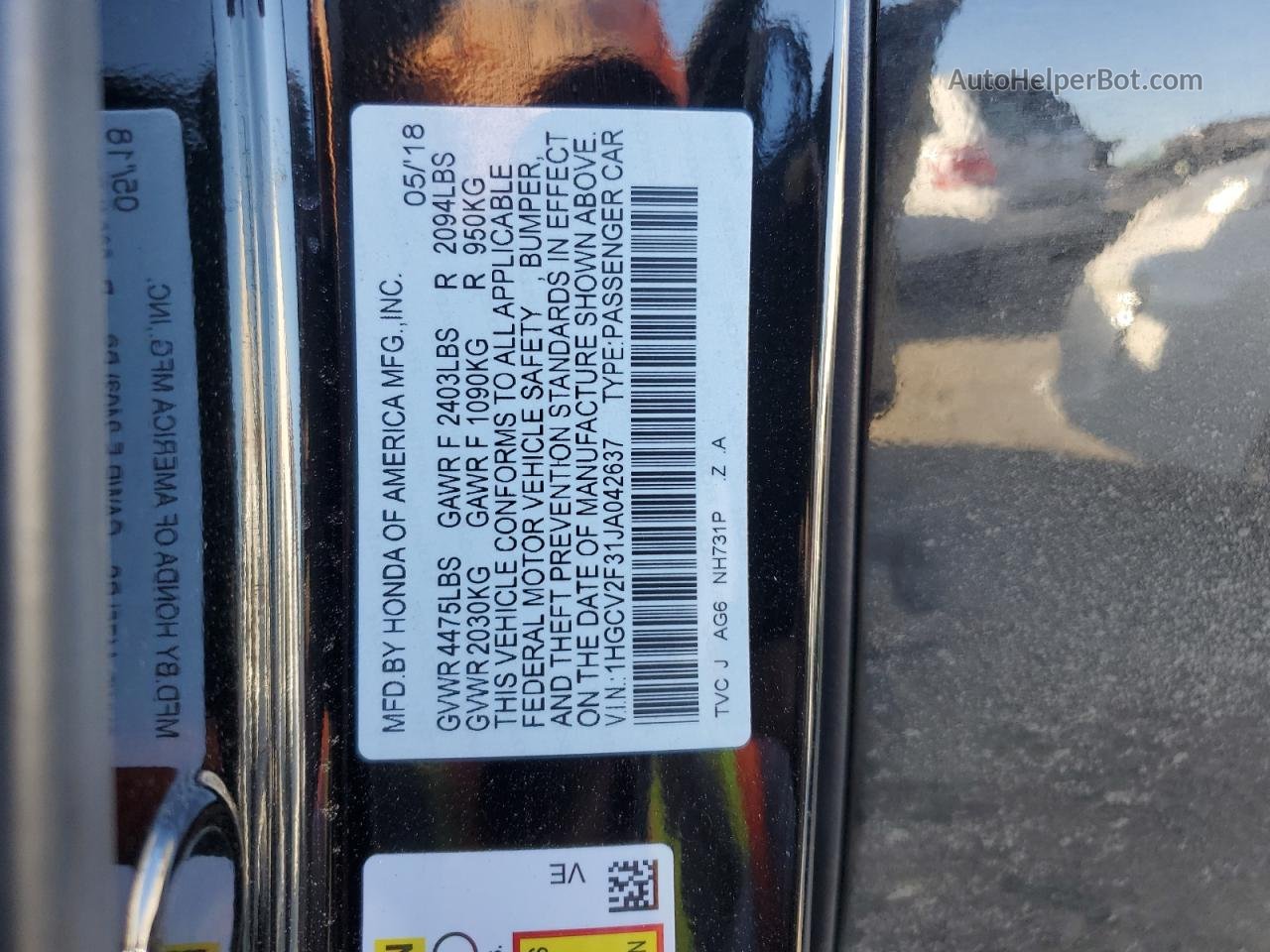 2018 Honda Accord Sport Black vin: 1HGCV2F31JA042637