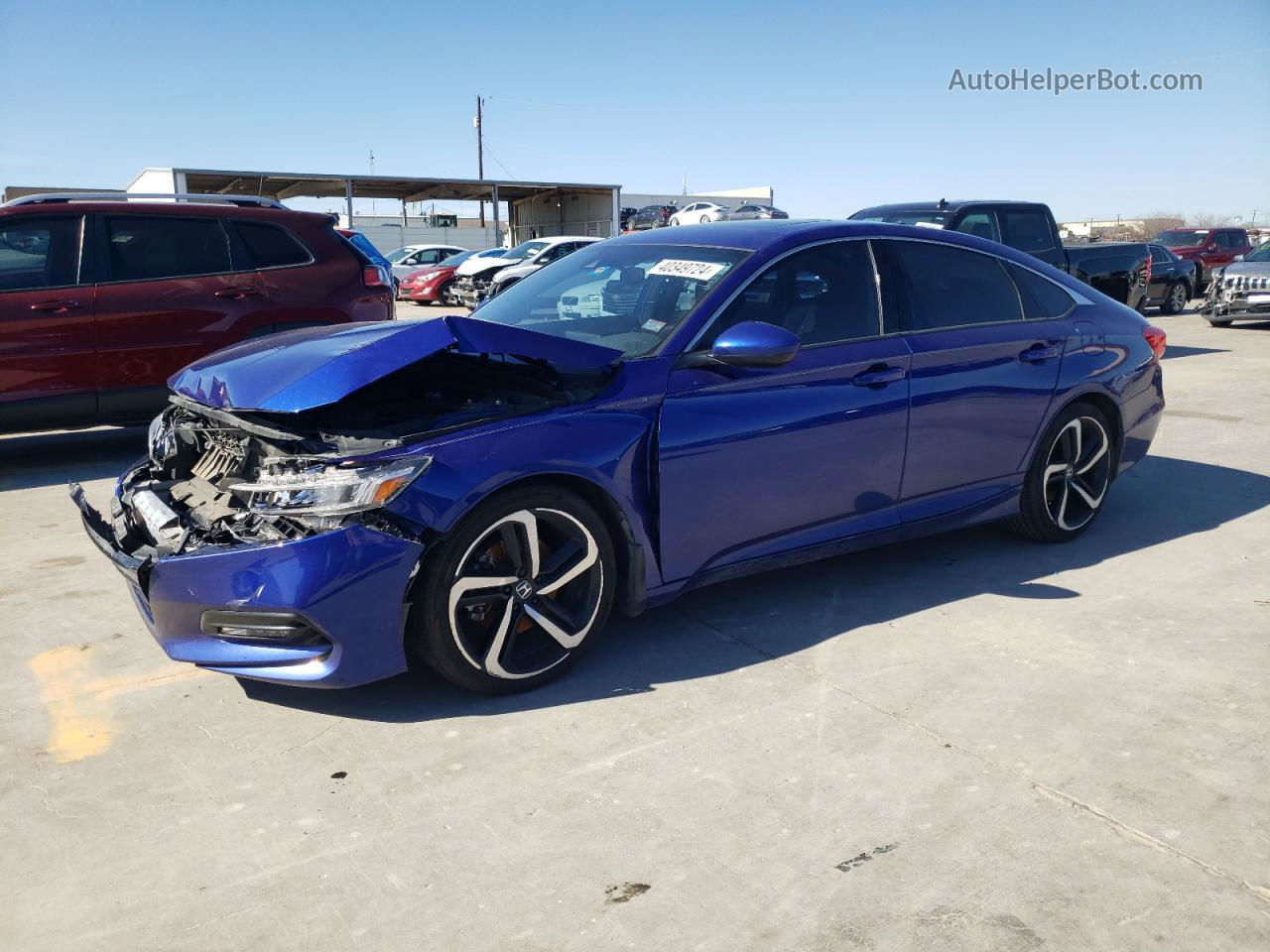 2019 Honda Accord Sport Blue vin: 1HGCV2F31KA026794