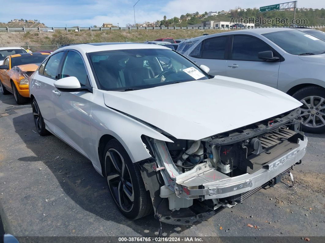 2019 Honda Accord Sport 2.0t White vin: 1HGCV2F31KA036306