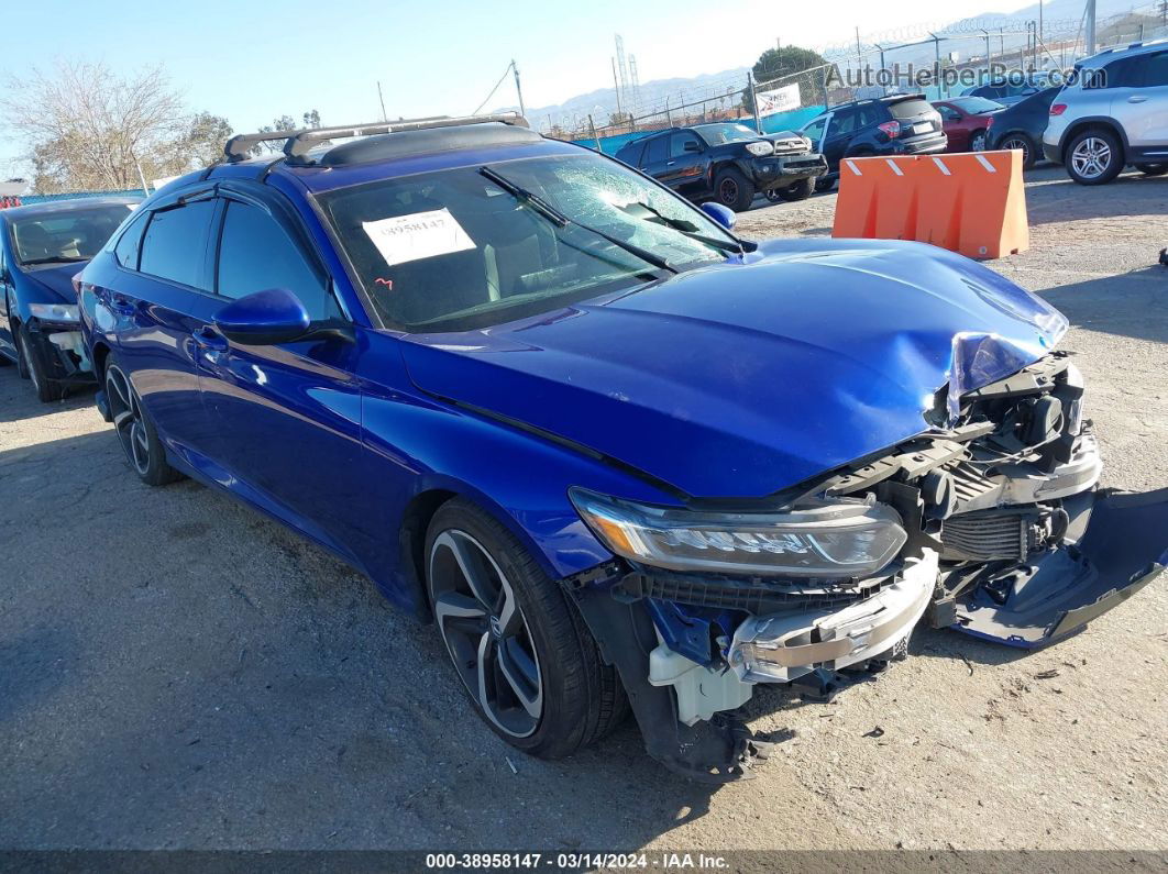 2019 Honda Accord Sport 2.0t Blue vin: 1HGCV2F32KA026786