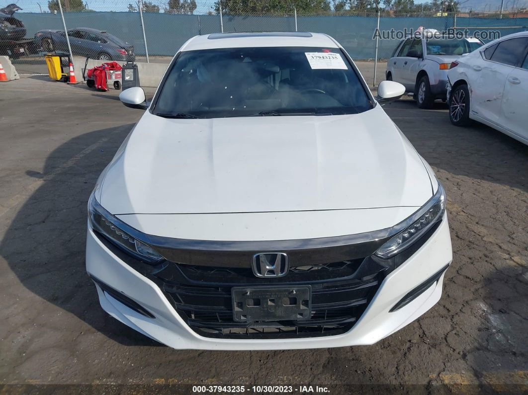 2018 Honda Accord Sedan Sport 2.0t White vin: 1HGCV2F34JA049663