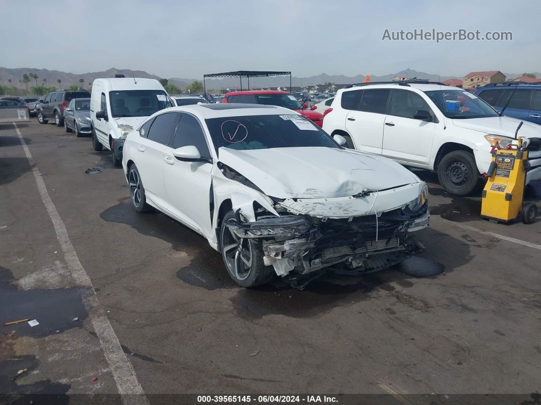 2019 Honda Accord Sport 2.0t White vin: 1HGCV2F36KA036060