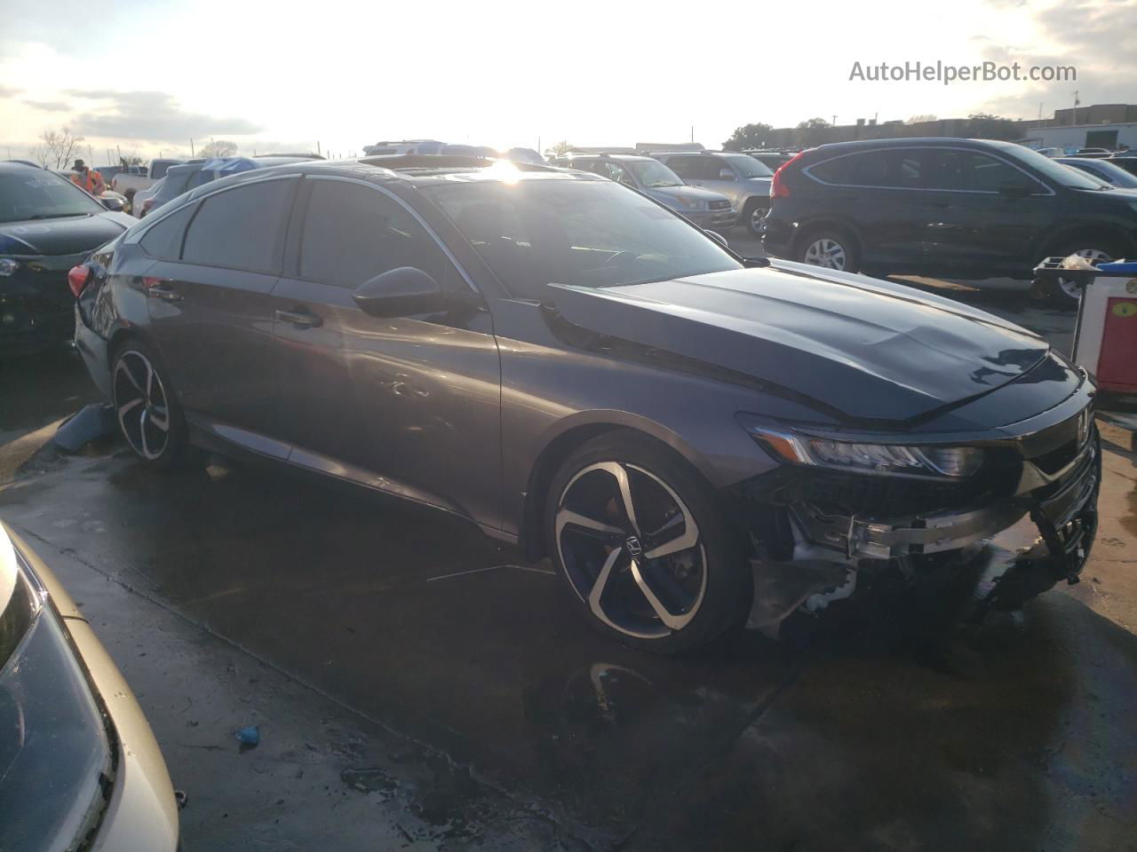 2019 Honda Accord Sport Серый vin: 1HGCV2F37KA010521