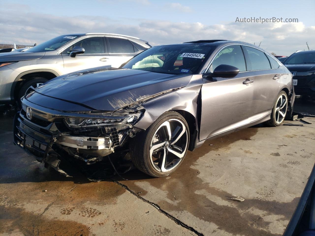 2019 Honda Accord Sport Серый vin: 1HGCV2F37KA010521