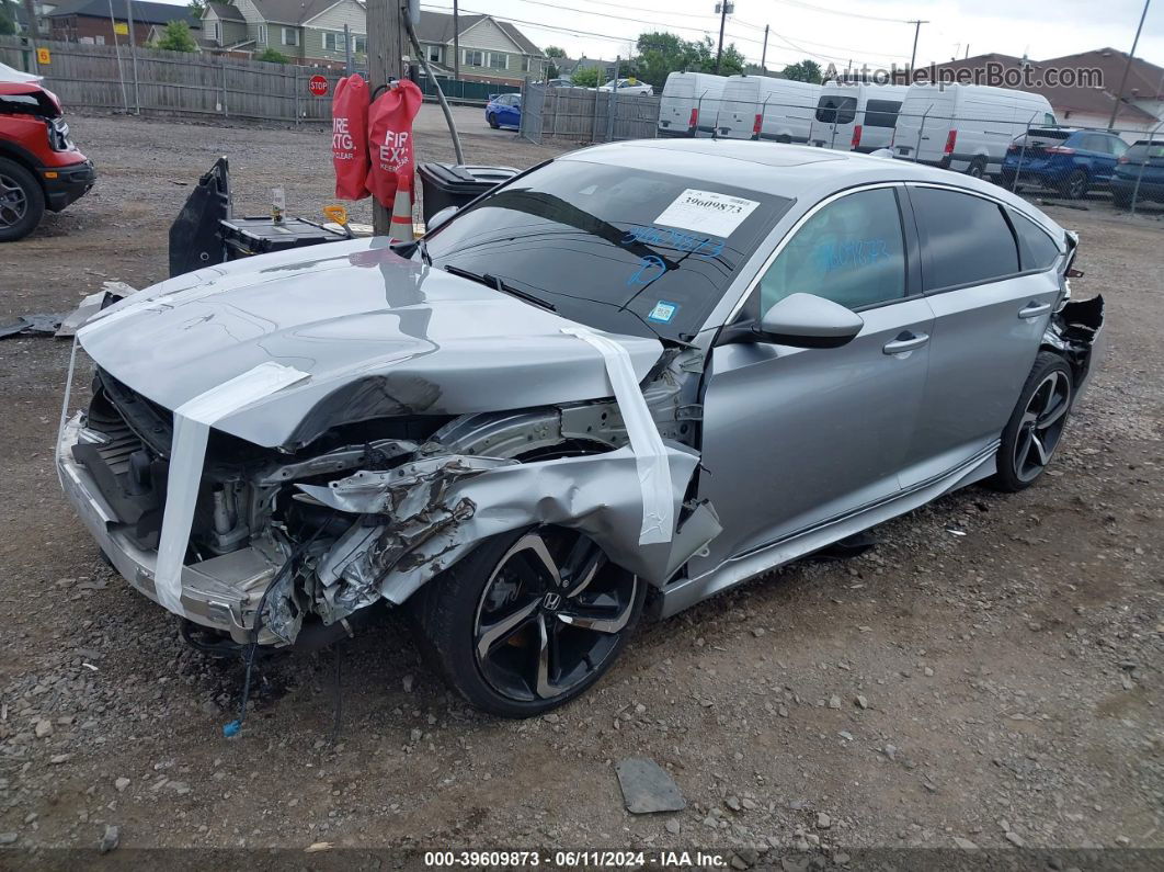 2018 Honda Accord Sport 2.0t Silver vin: 1HGCV2F38JA015242