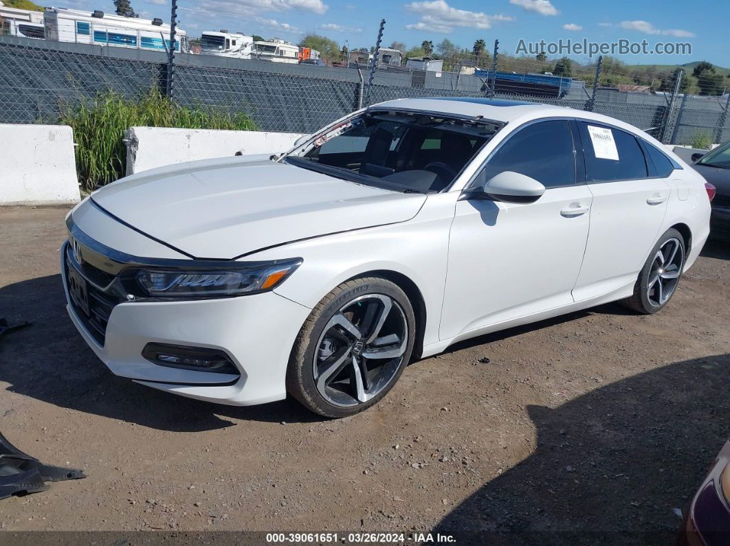 2018 Honda Accord Sport 2.0t White vin: 1HGCV2F38JA030548