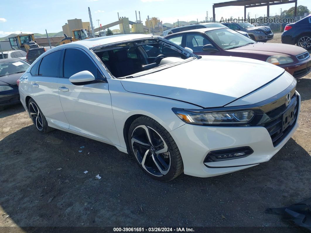 2018 Honda Accord Sport 2.0t White vin: 1HGCV2F38JA030548