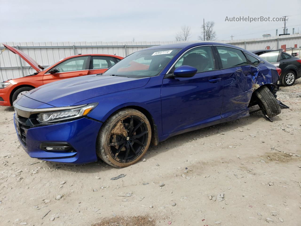 2018 Honda Accord Sport Синий vin: 1HGCV2F38JA035099