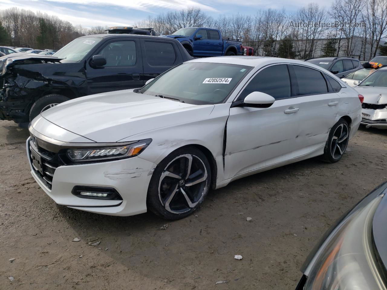 2019 Honda Accord Sport White vin: 1HGCV2F3XKA017995