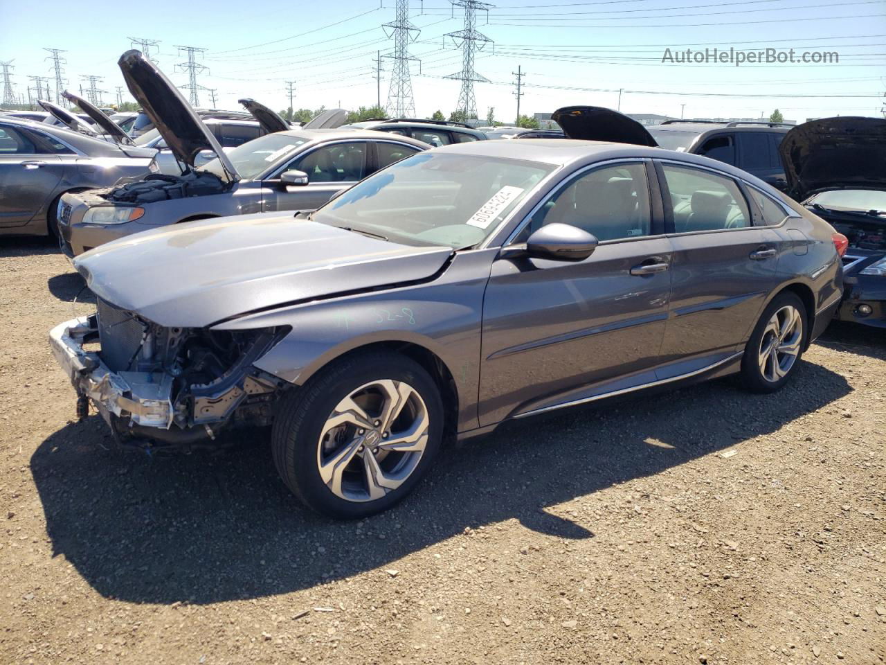 2018 Honda Accord Exl Gray vin: 1HGCV2F55JA022618