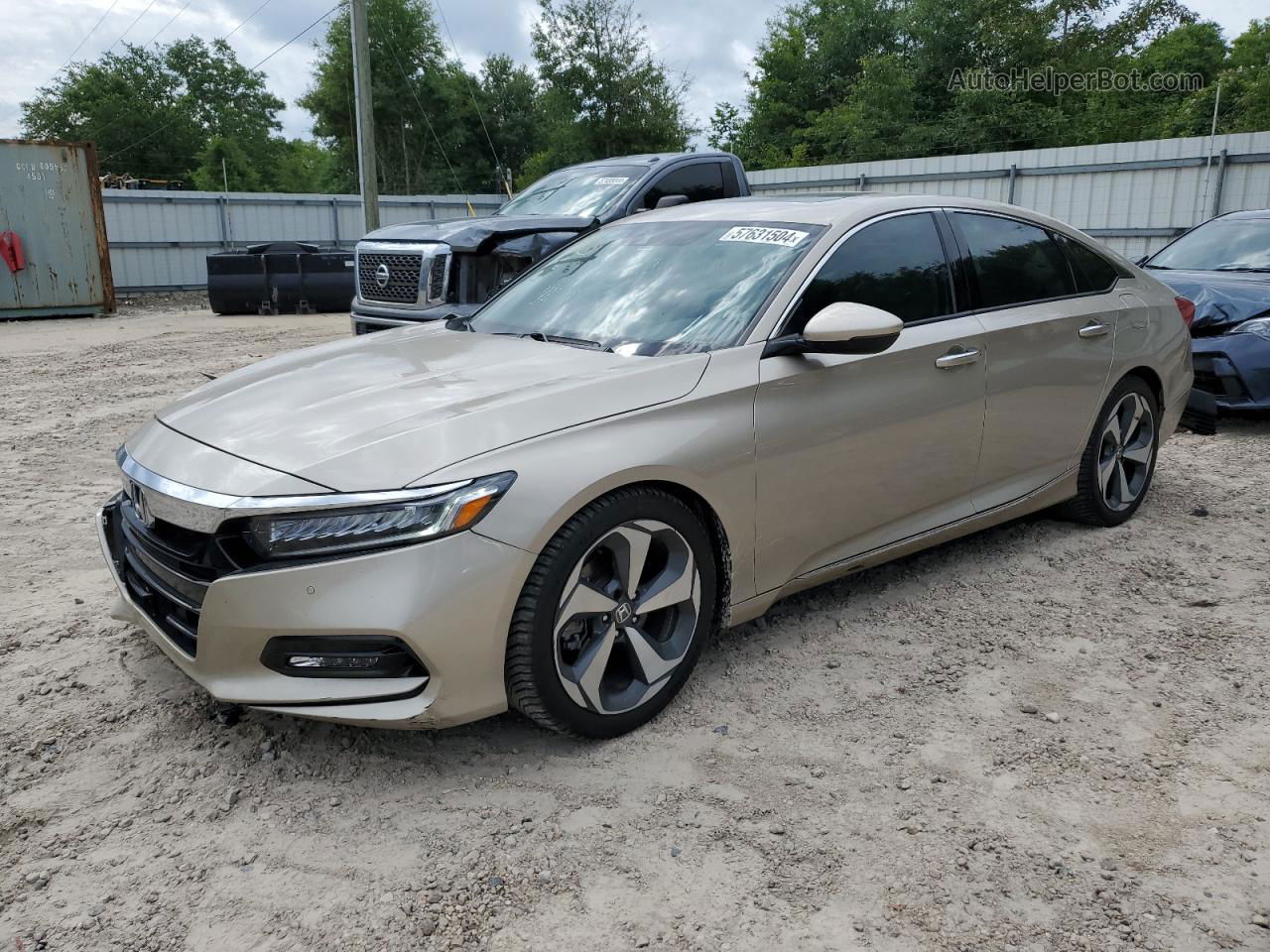 2019 Honda Accord Touring Beige vin: 1HGCV2F93KA028454