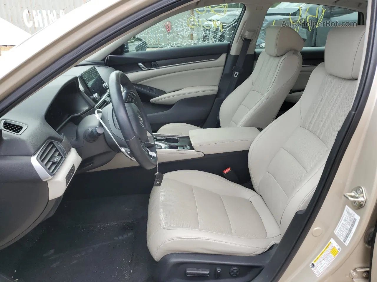 2019 Honda Accord Touring Beige vin: 1HGCV2F93KA028454