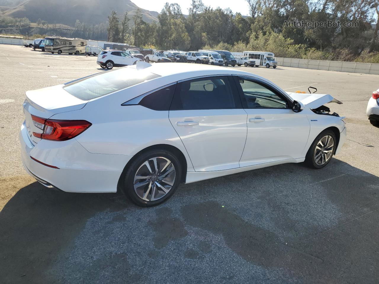 2019 Honda Accord Hybrid White vin: 1HGCV3F10KA001440