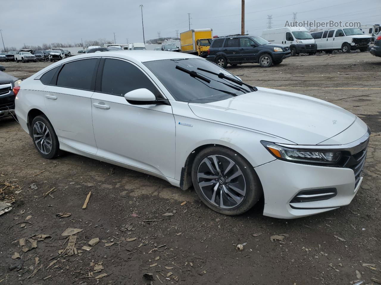 2019 Honda Accord Hybrid White vin: 1HGCV3F14KA011355