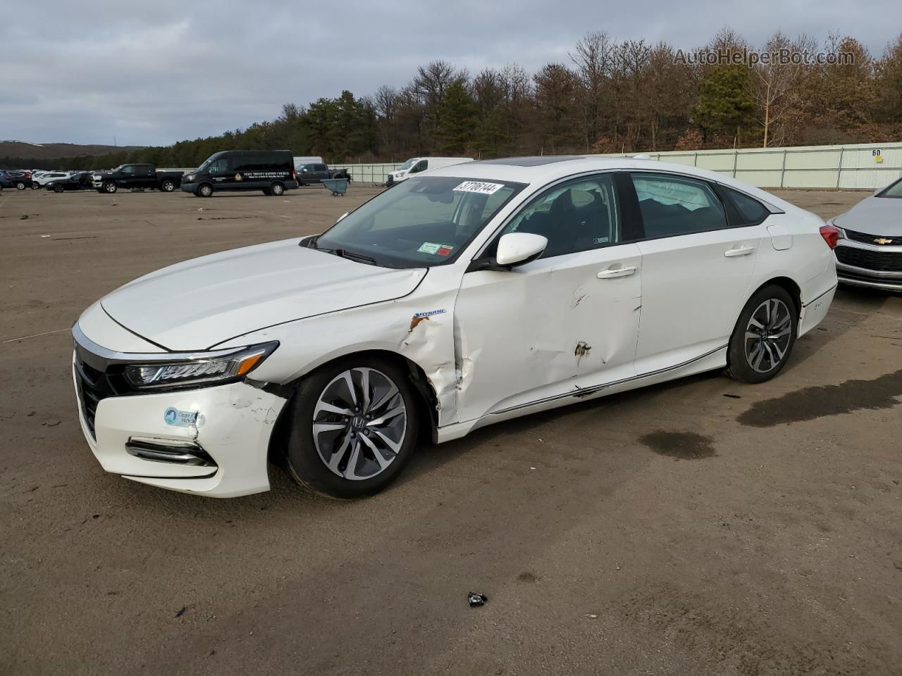 2018 Honda Accord Hybrid Exl White vin: 1HGCV3F58JA009187