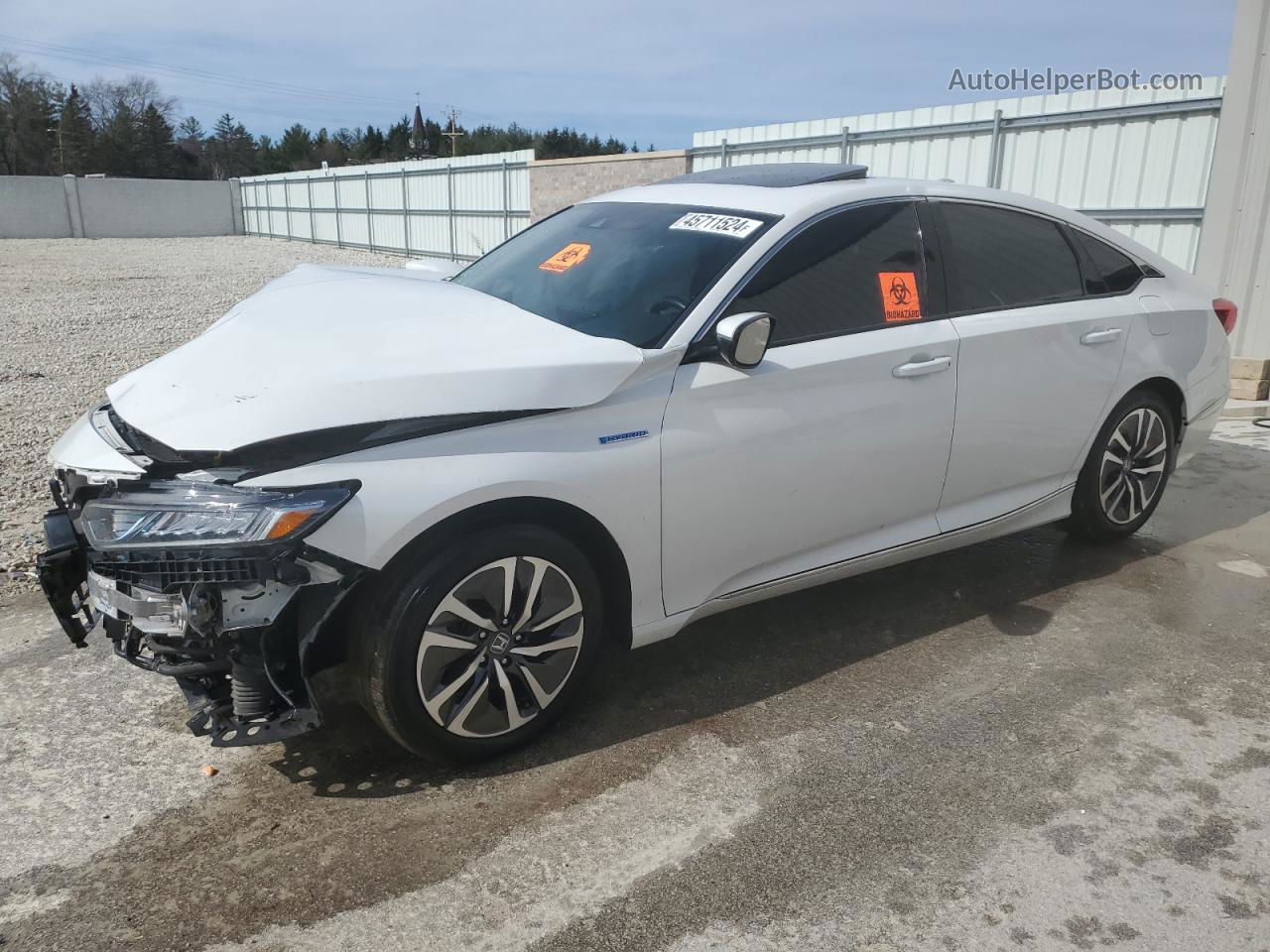 2020 Honda Accord Hybrid Exl White vin: 1HGCV3F5XLA004902