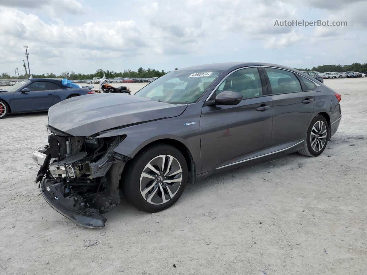 2018 Honda Accord Hybrid Exl Gray vin: 1HGCV3F60JA012724