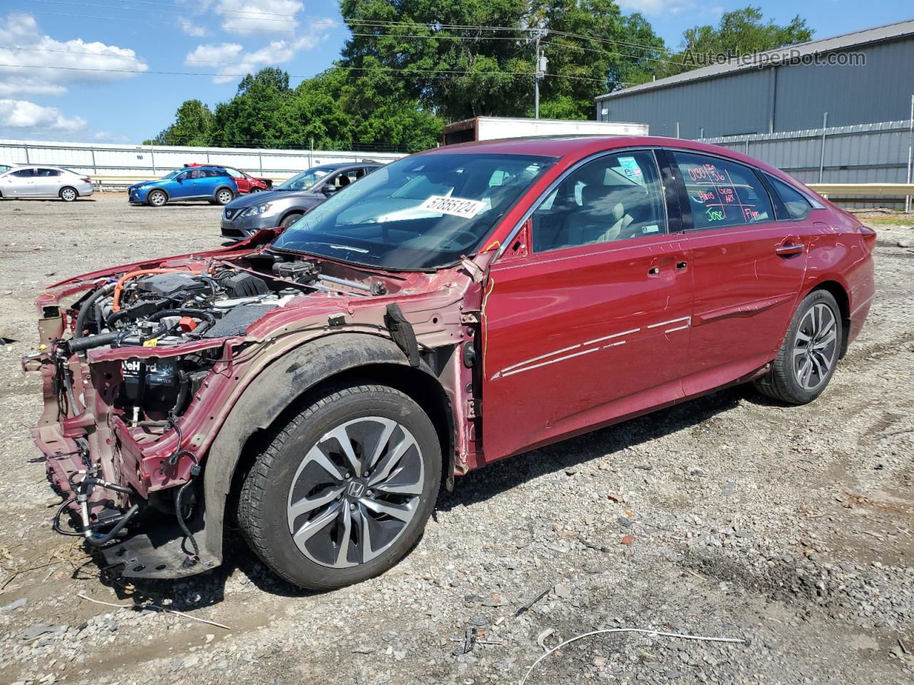 2018 Honda Accord Touring Hybrid Red vin: 1HGCV3F93JA009438