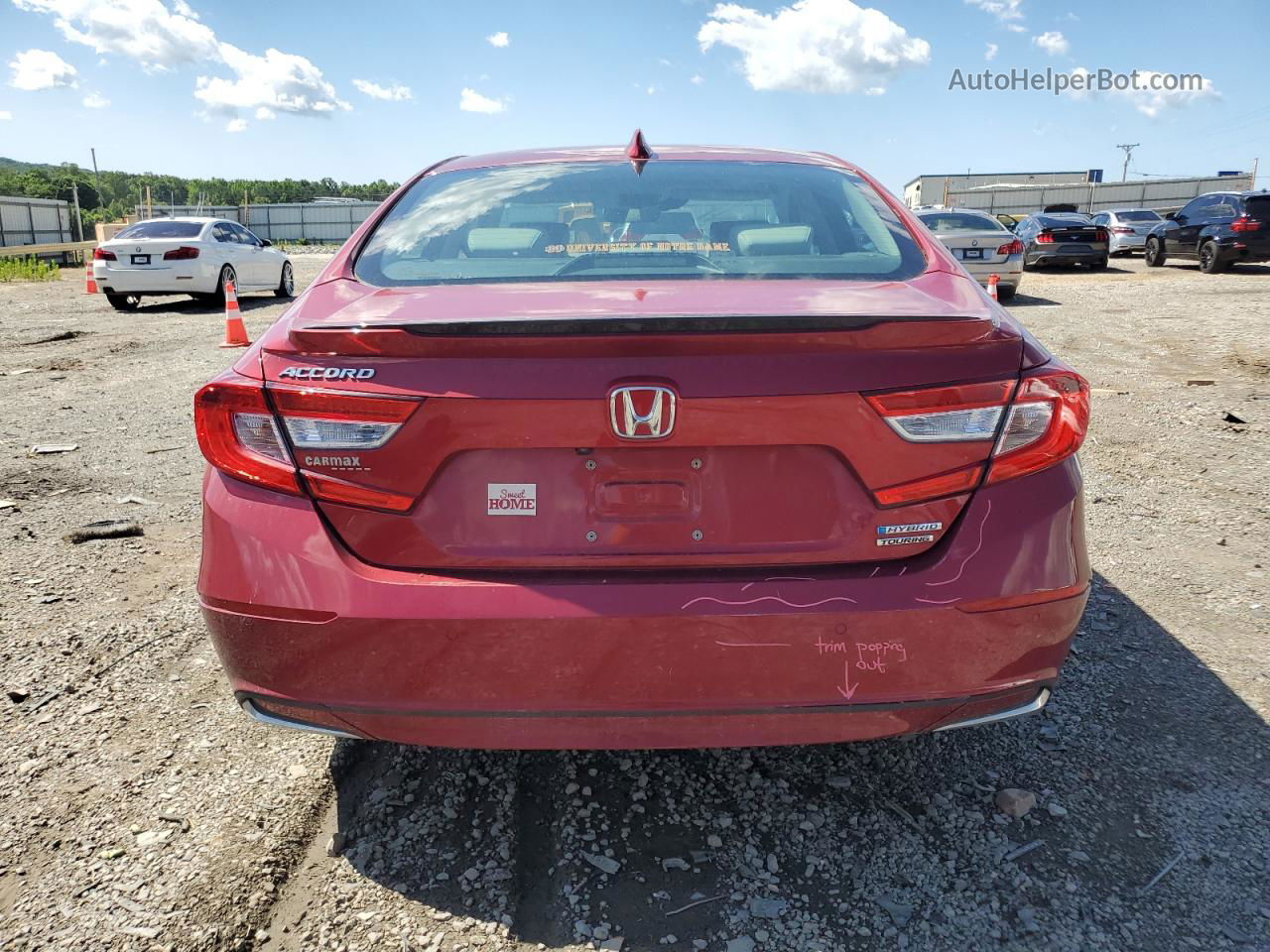 2018 Honda Accord Touring Hybrid Red vin: 1HGCV3F93JA009438