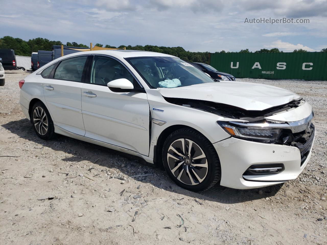 2018 Honda Accord Touring Hybrid White vin: 1HGCV3F94JA014664