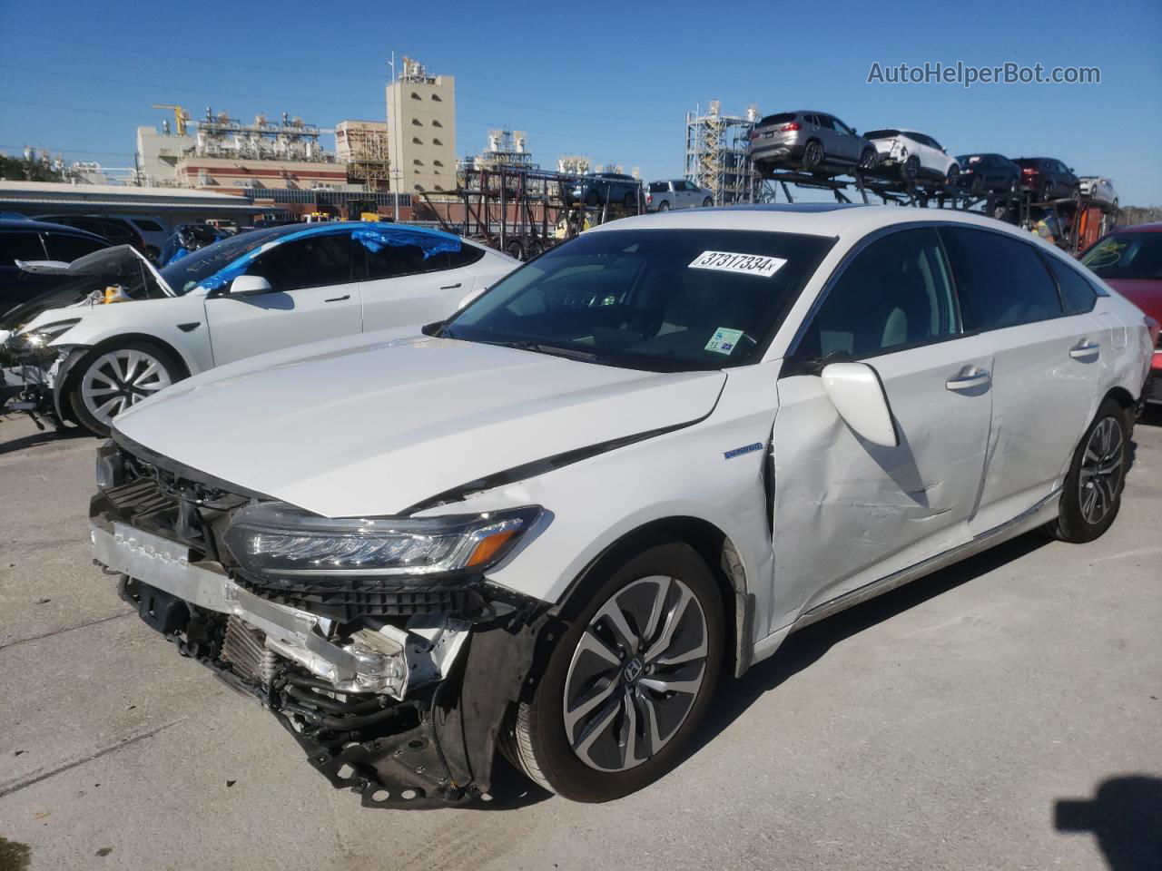 2019 Honda Accord Touring Hybrid White vin: 1HGCV3F96KA015767