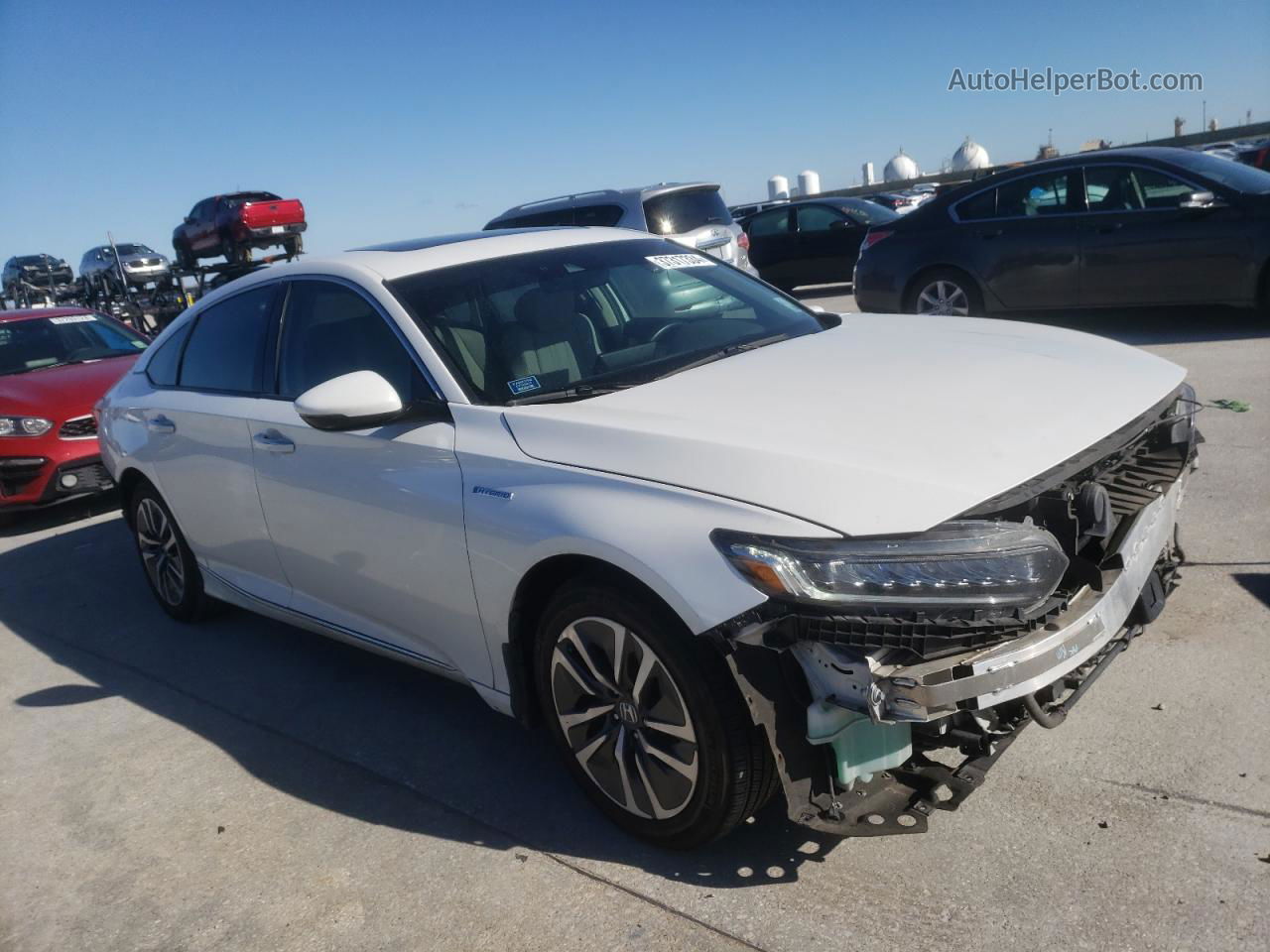 2019 Honda Accord Touring Hybrid White vin: 1HGCV3F96KA015767