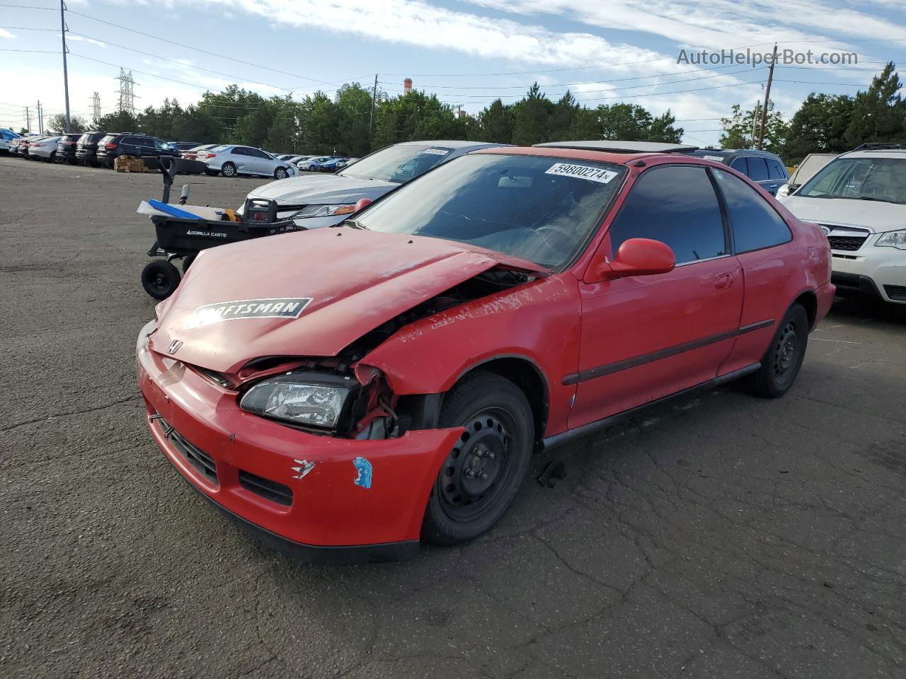 1993 Honda Civic Ex Red vin: 1HGEJ1266PL047408