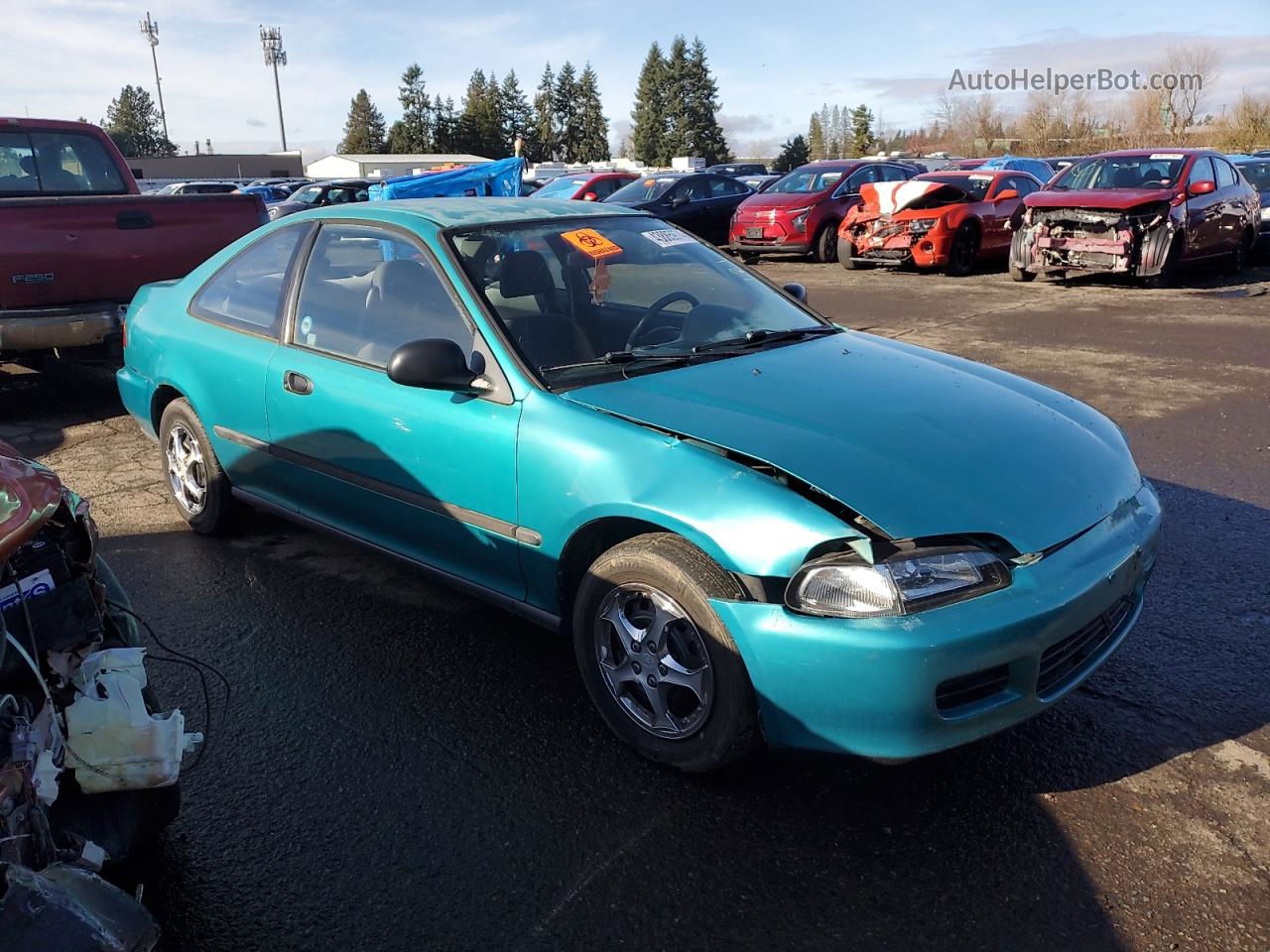 1993 Honda Civic Dx Turquoise vin: 1HGEJ2249PL009417