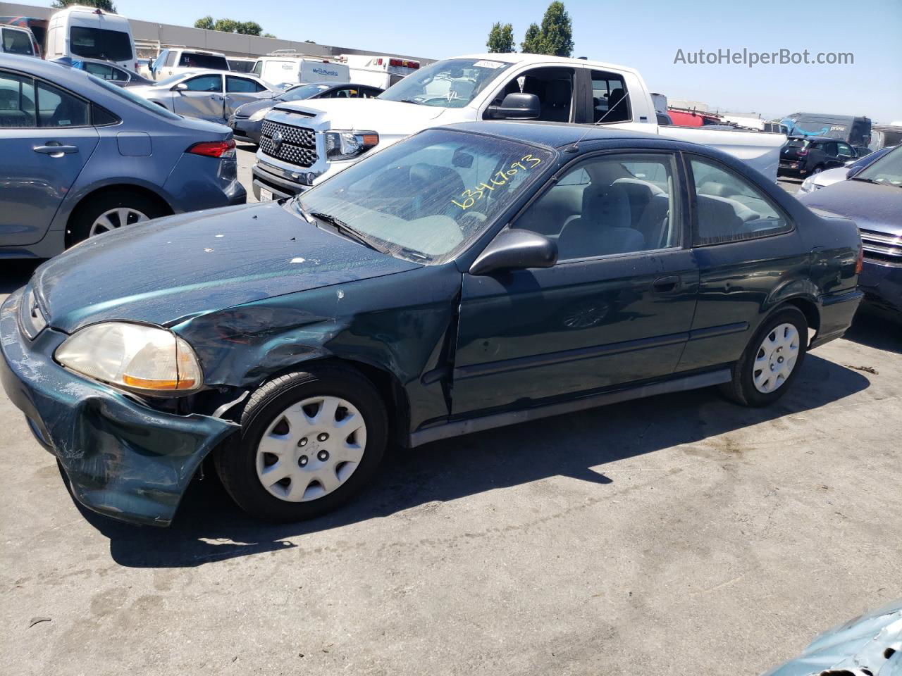 1998 Honda Civic Dx Green vin: 1HGEJ6223WL109212