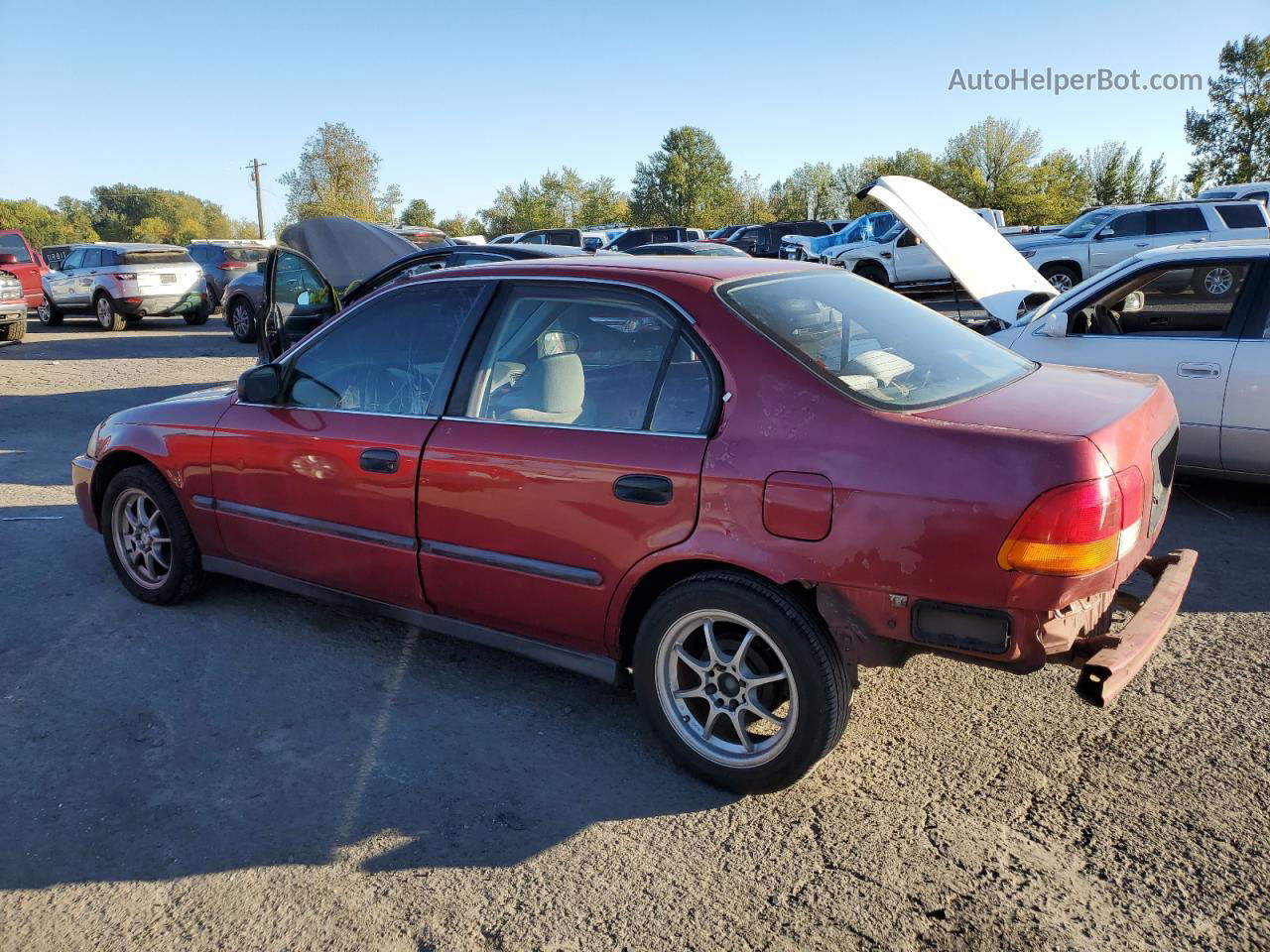 1998 Honda Civic Lx Red vin: 1HGEJ6573WL017041