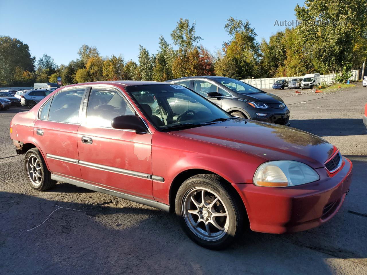 1998 Honda Civic Lx Red vin: 1HGEJ6573WL017041