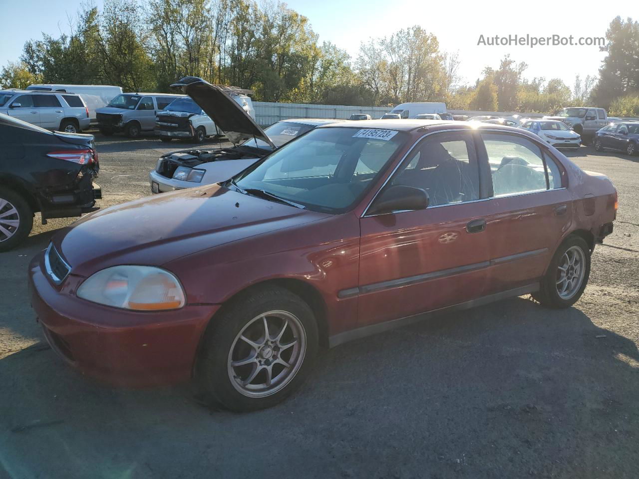 1998 Honda Civic Lx Red vin: 1HGEJ6573WL017041