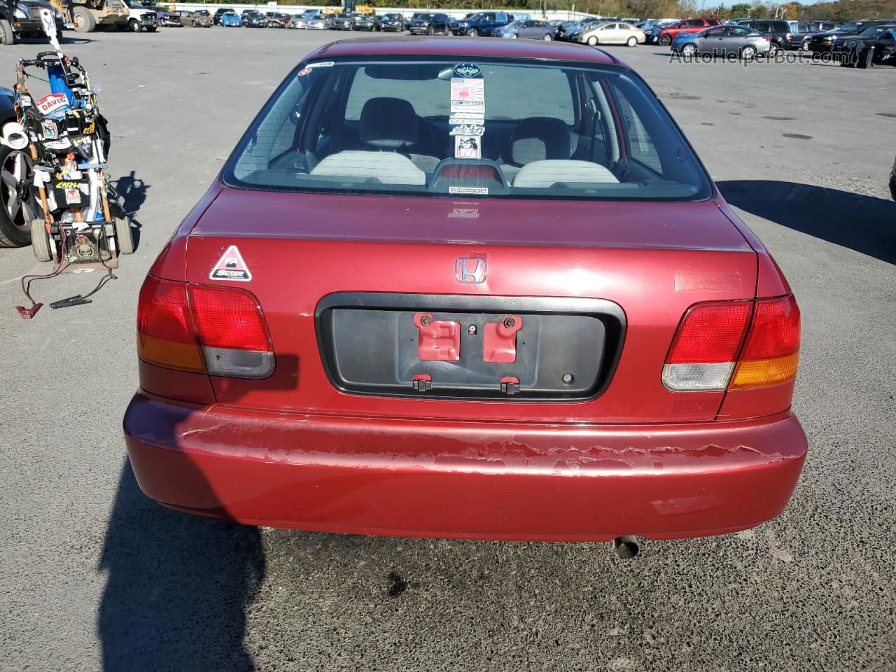 1998 Honda Civic Lx Red vin: 1HGEJ6670WL039867