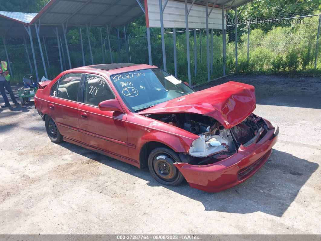 1998 Honda Civic Lx Burgundy vin: 1HGEJ6672WL053091