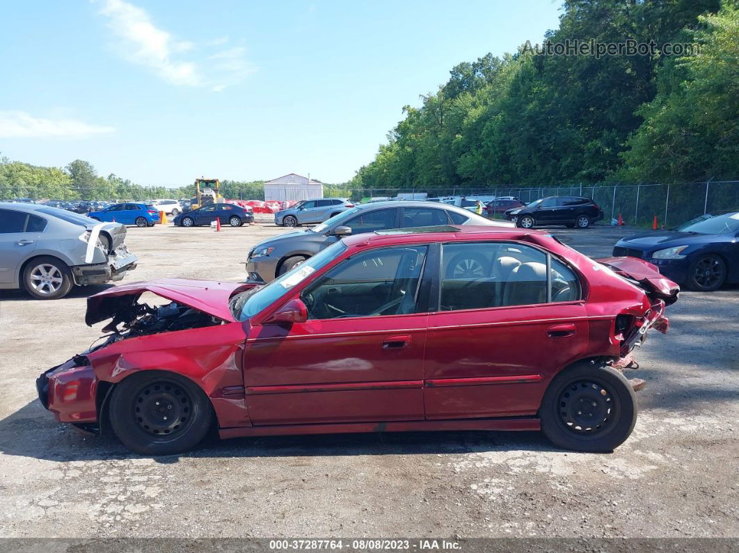 1998 Honda Civic Lx Burgundy vin: 1HGEJ6672WL053091