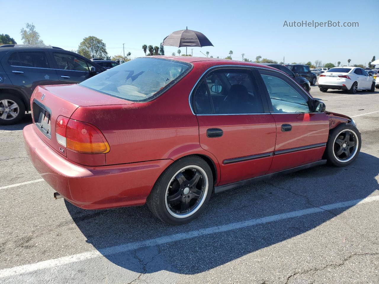 1998 Honda Civic Lx Red vin: 1HGEJ6673WL026790