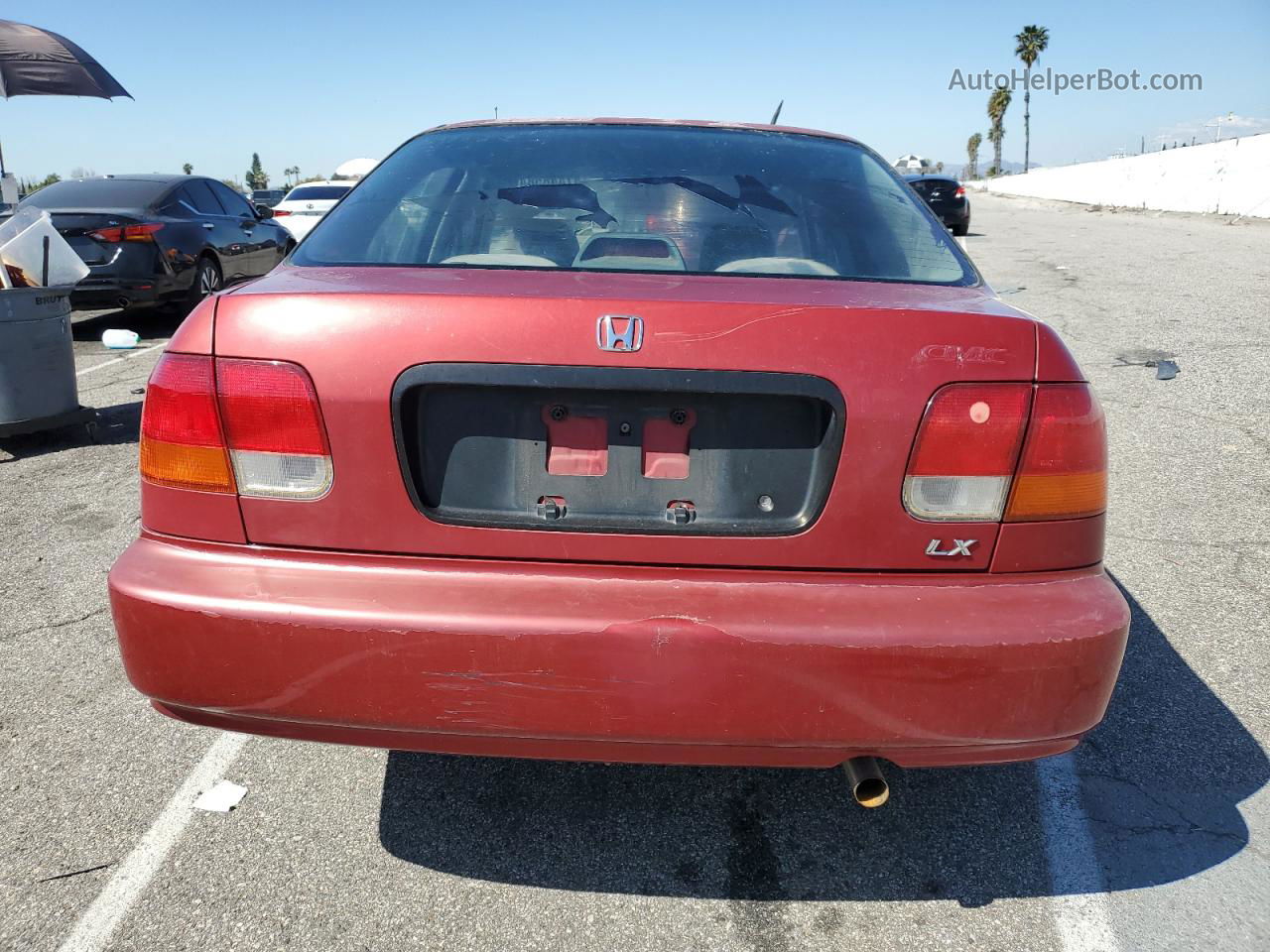 1998 Honda Civic Lx Red vin: 1HGEJ6673WL026790