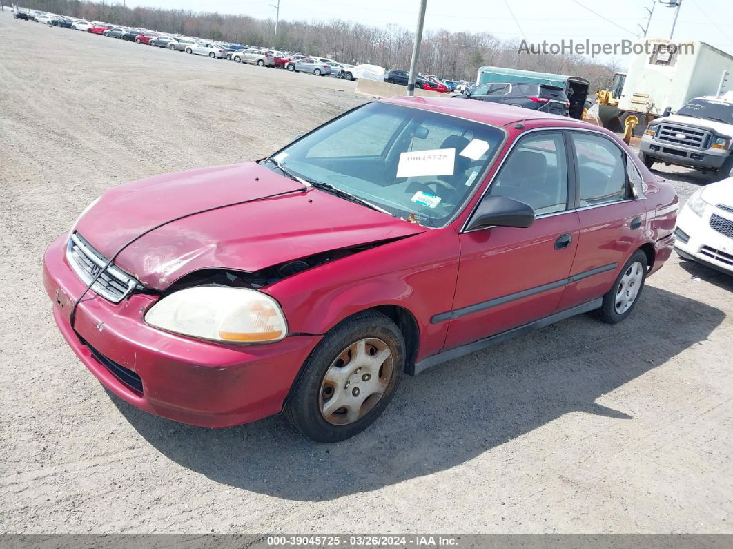 1998 Honda Civic Lx Red vin: 1HGEJ6675WL020778