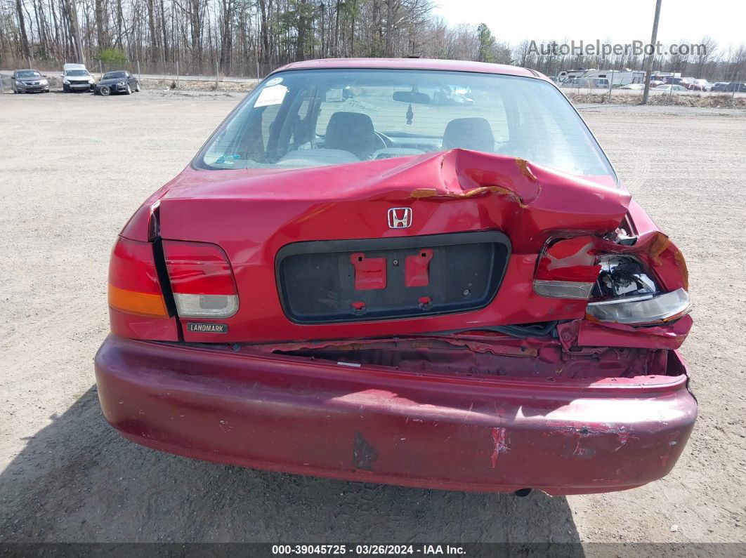 1998 Honda Civic Lx Red vin: 1HGEJ6675WL020778