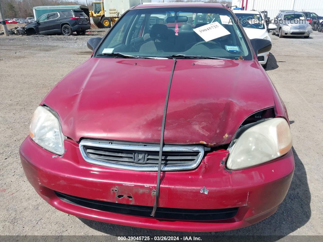 1998 Honda Civic Lx Red vin: 1HGEJ6675WL020778