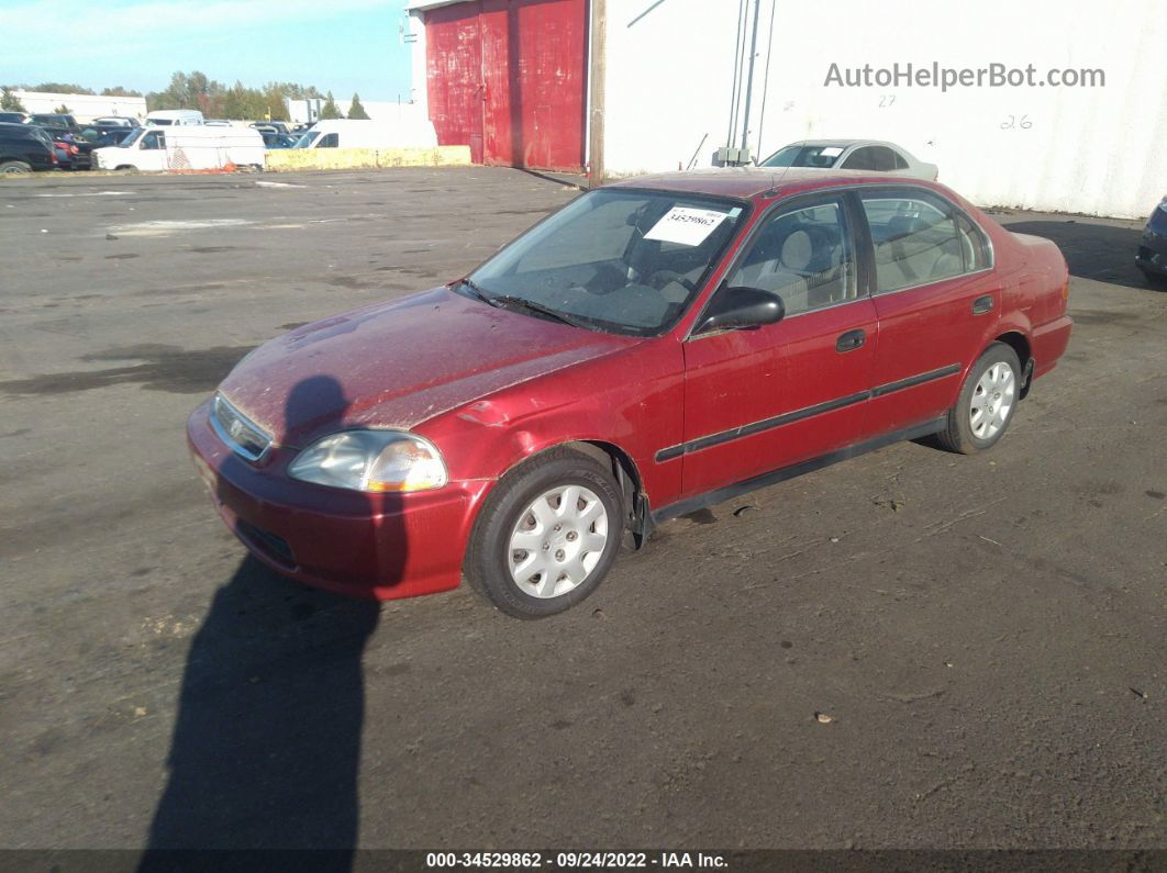 1998 Honda Civic Lx Red vin: 1HGEJ6675WL033370