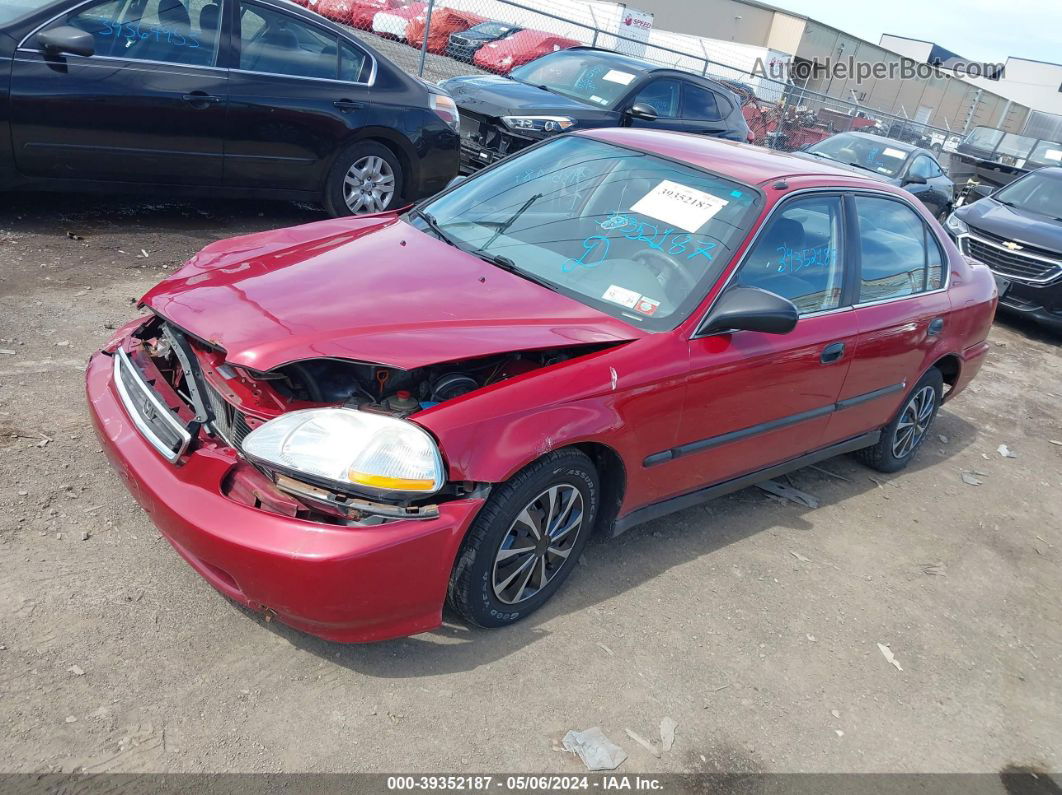 1998 Honda Civic Lx Red vin: 1HGEJ6676WL025973