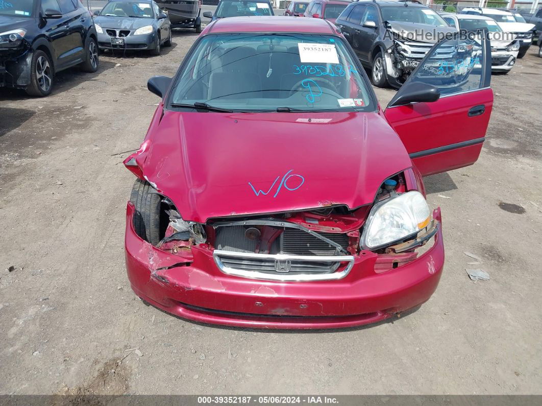 1998 Honda Civic Lx Red vin: 1HGEJ6676WL025973