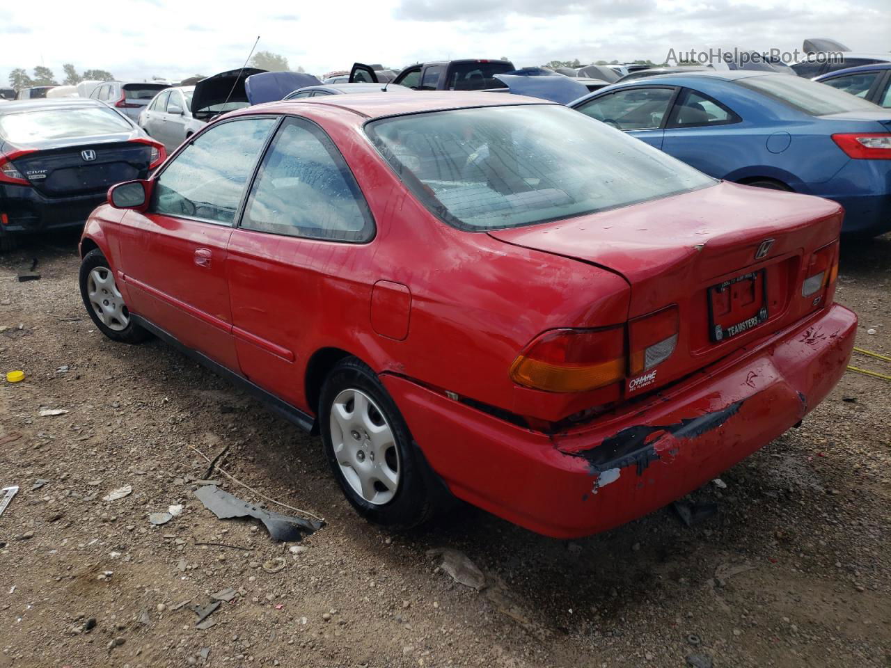 1998 Honda Civic Ex Red vin: 1HGEJ8243WL072191