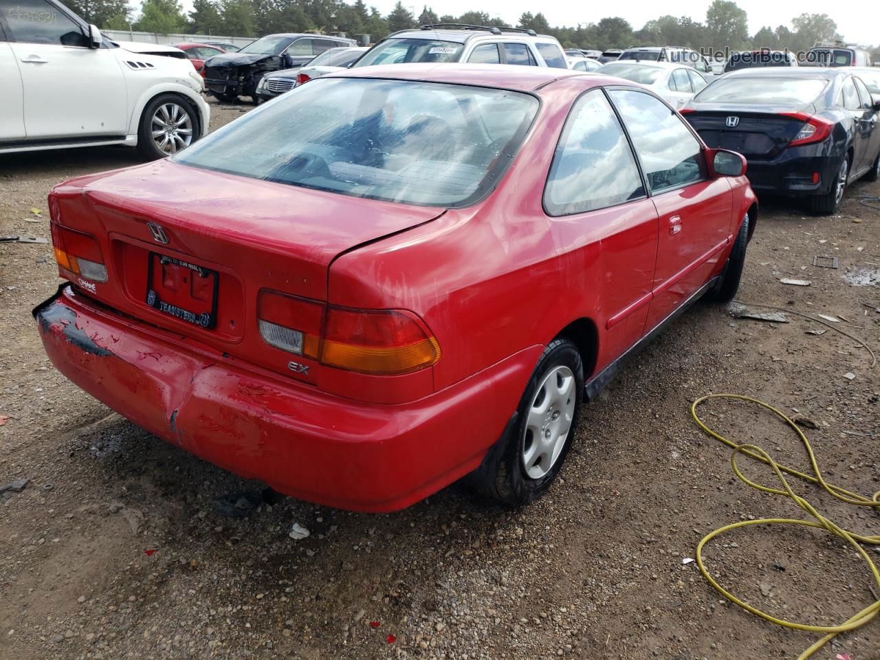 1998 Honda Civic Ex Red vin: 1HGEJ8243WL072191