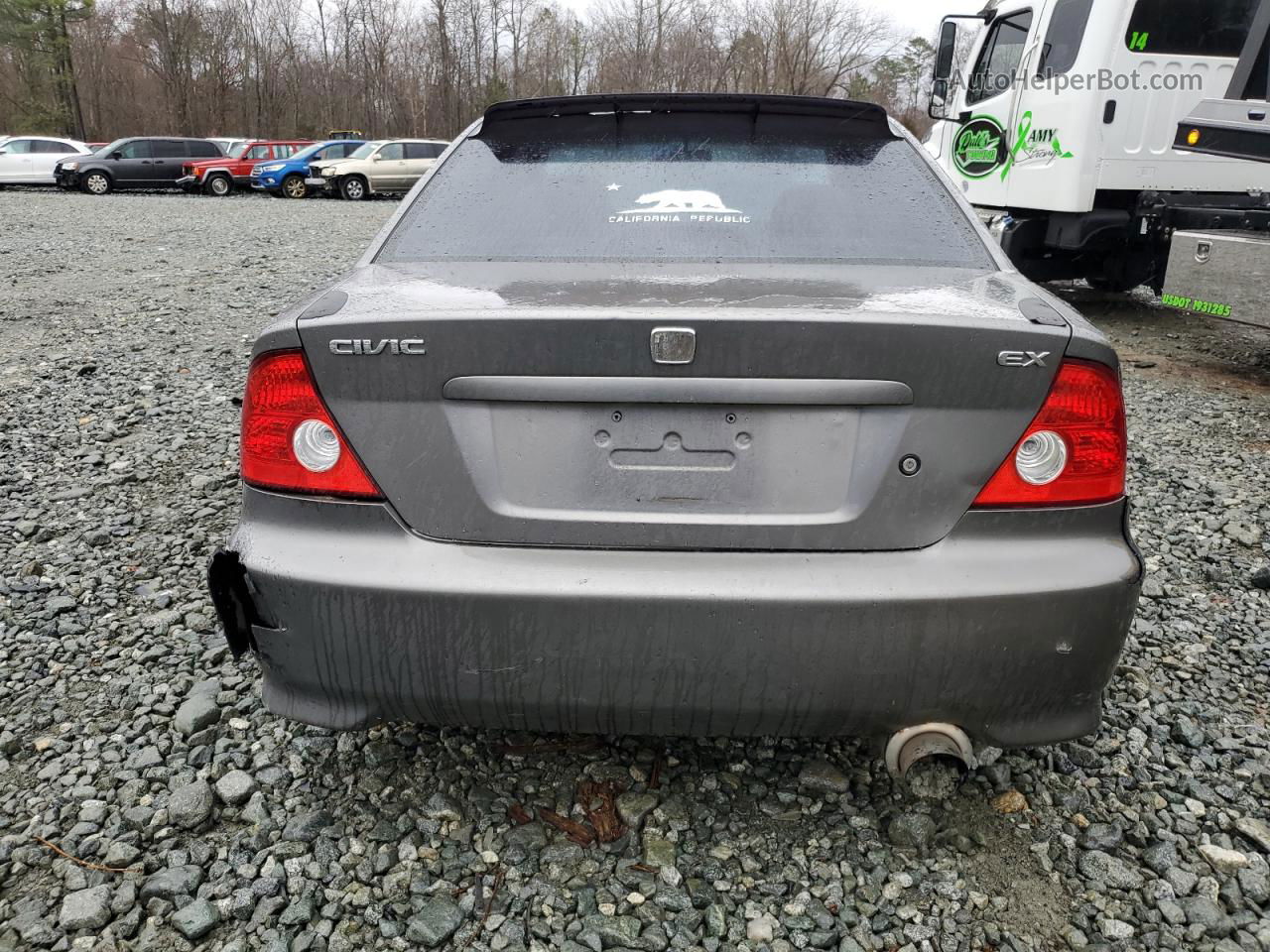 2005 Honda Civic Ex Gray vin: 1HGEM21055L055314