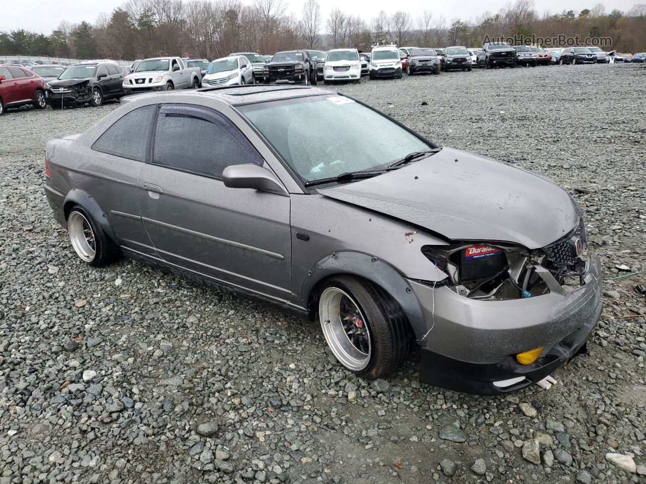 2005 Honda Civic Ex Gray vin: 1HGEM21055L055314