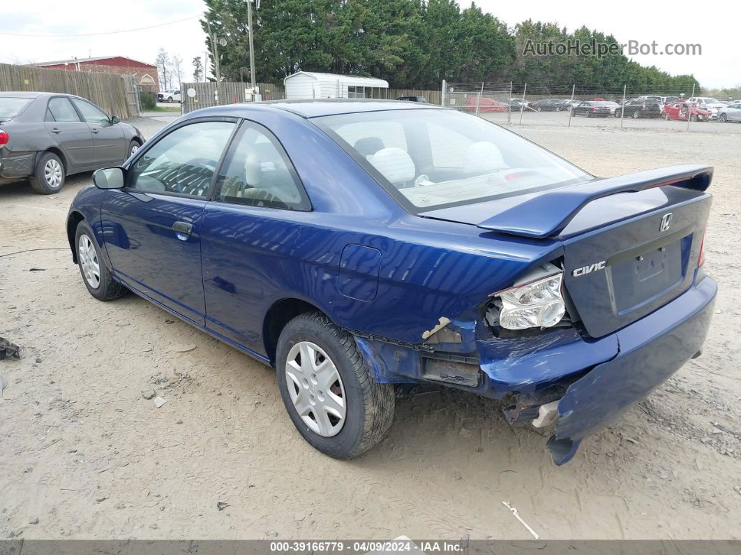 2004 Honda Civic Vp Blue vin: 1HGEM21104L057222