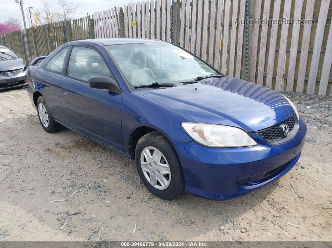 2004 Honda Civic Vp Blue vin: 1HGEM21104L057222