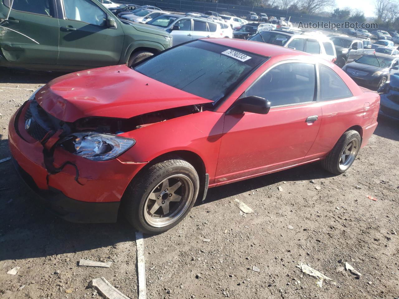 2004 Honda Civic Dx Vp Red vin: 1HGEM21144L055604